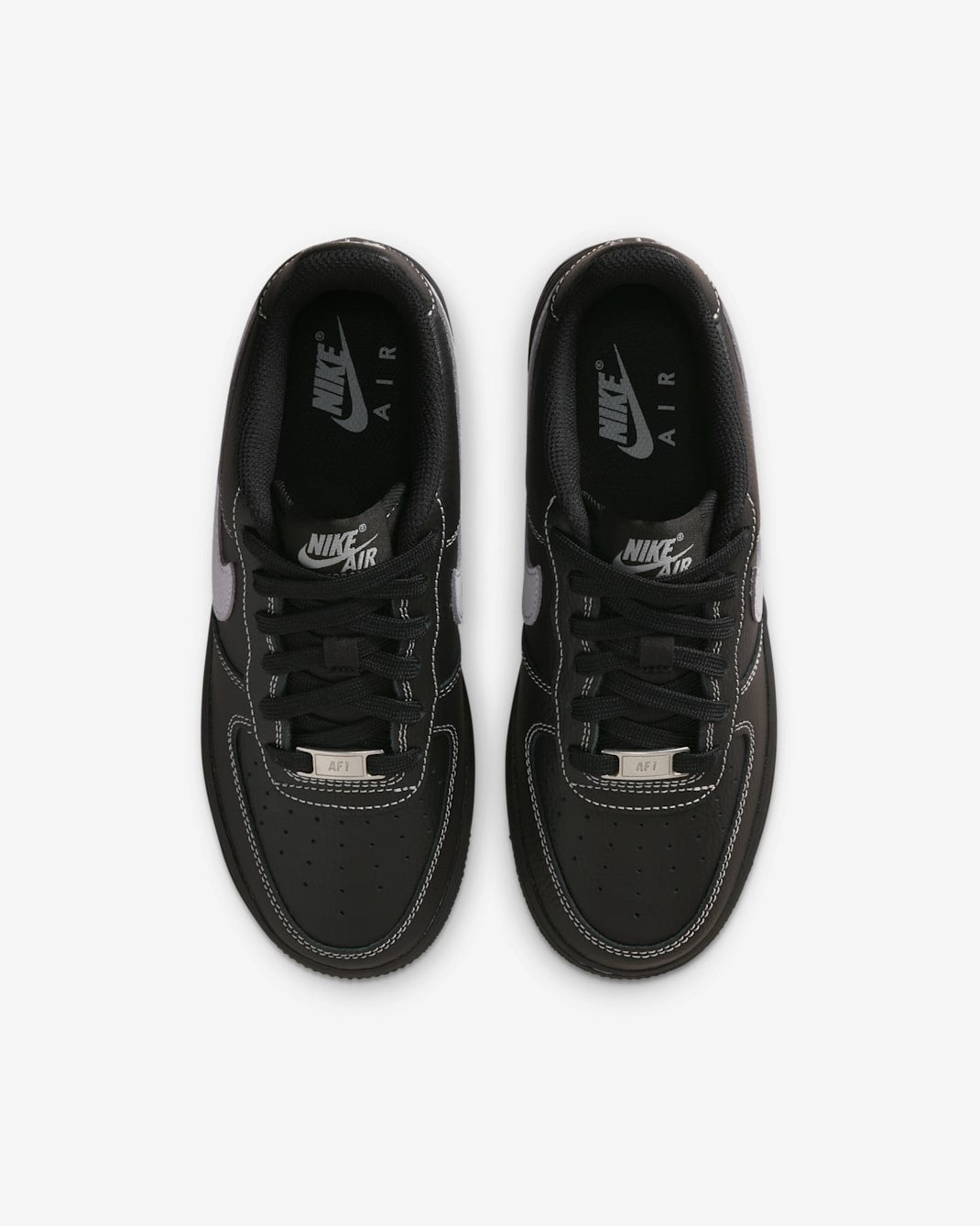 HV4762-003 Nike GS Air Force 1 LV8 Triple Black Wolf Grey