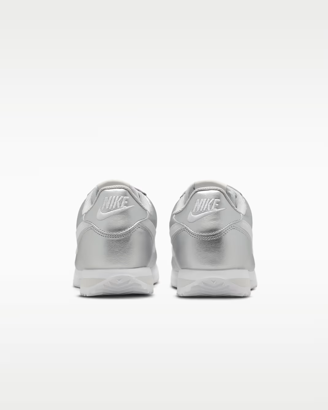 IR0042-001 Nike Cortez Metallic SilverGrey Fog White (Women's)