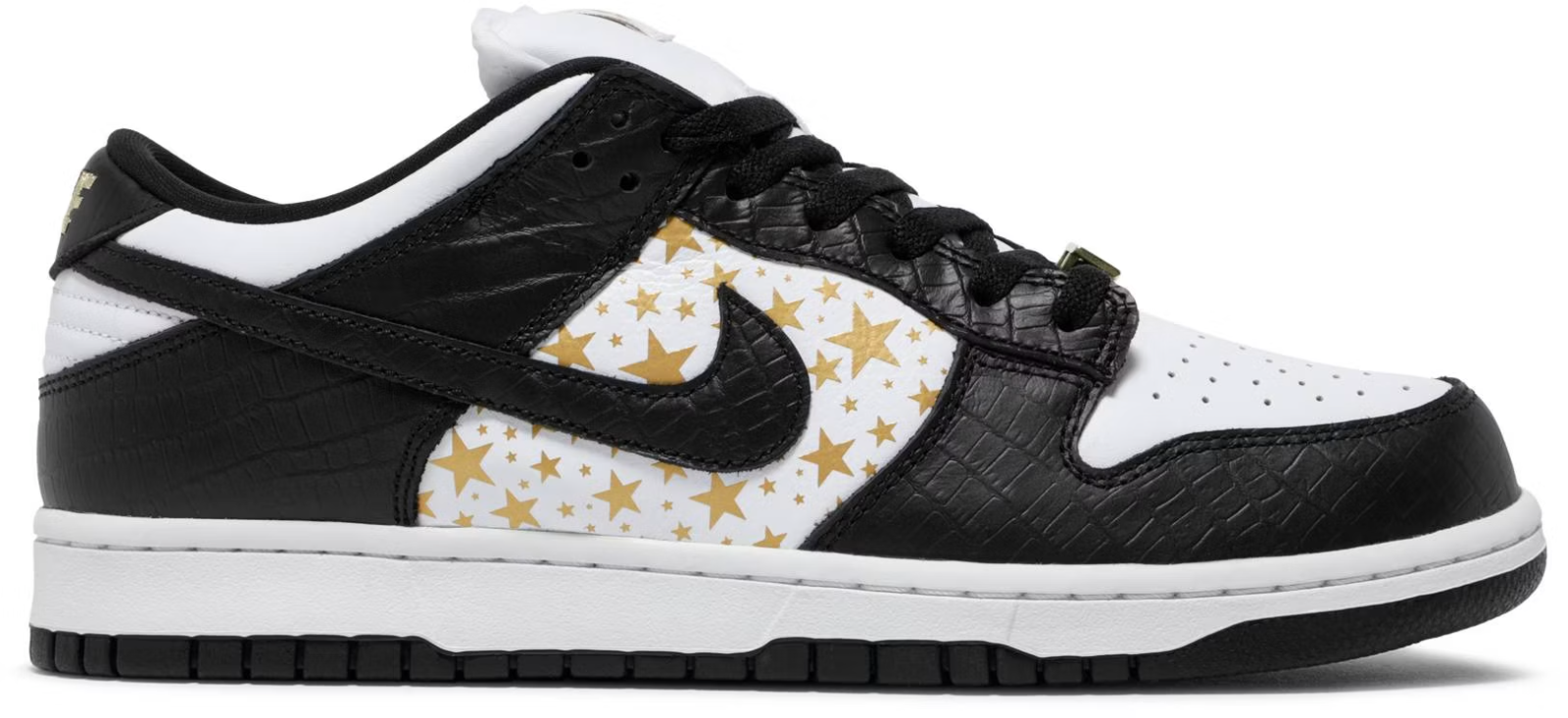DH3228-102 Supreme Ã Nike SB Dunk Low OG QS Gold Stars "White/Black" (Men's)