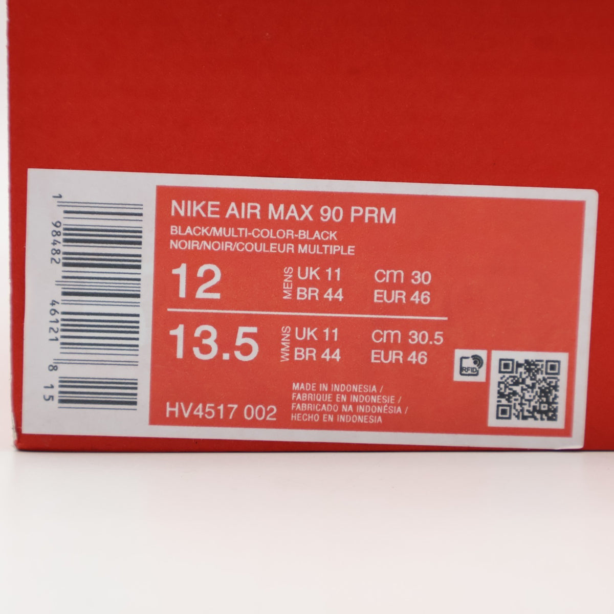 HV4517-002 Nike Air Max 90 Black Reflective (Men's)