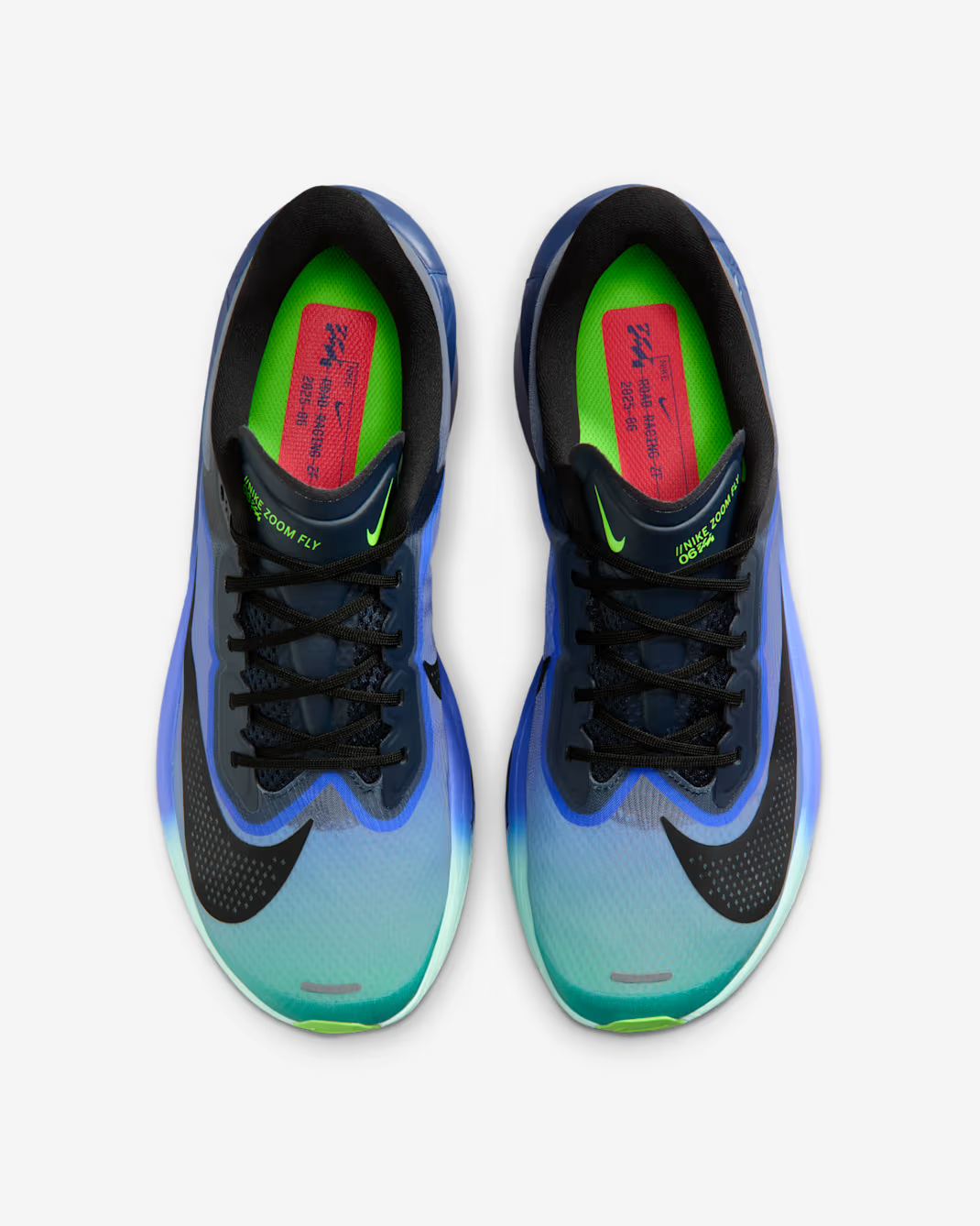 IO9572-400 Nike Zoom Fly 6 Dark Obsidian Racer Blue Emerald Rise Black (Menâs)
