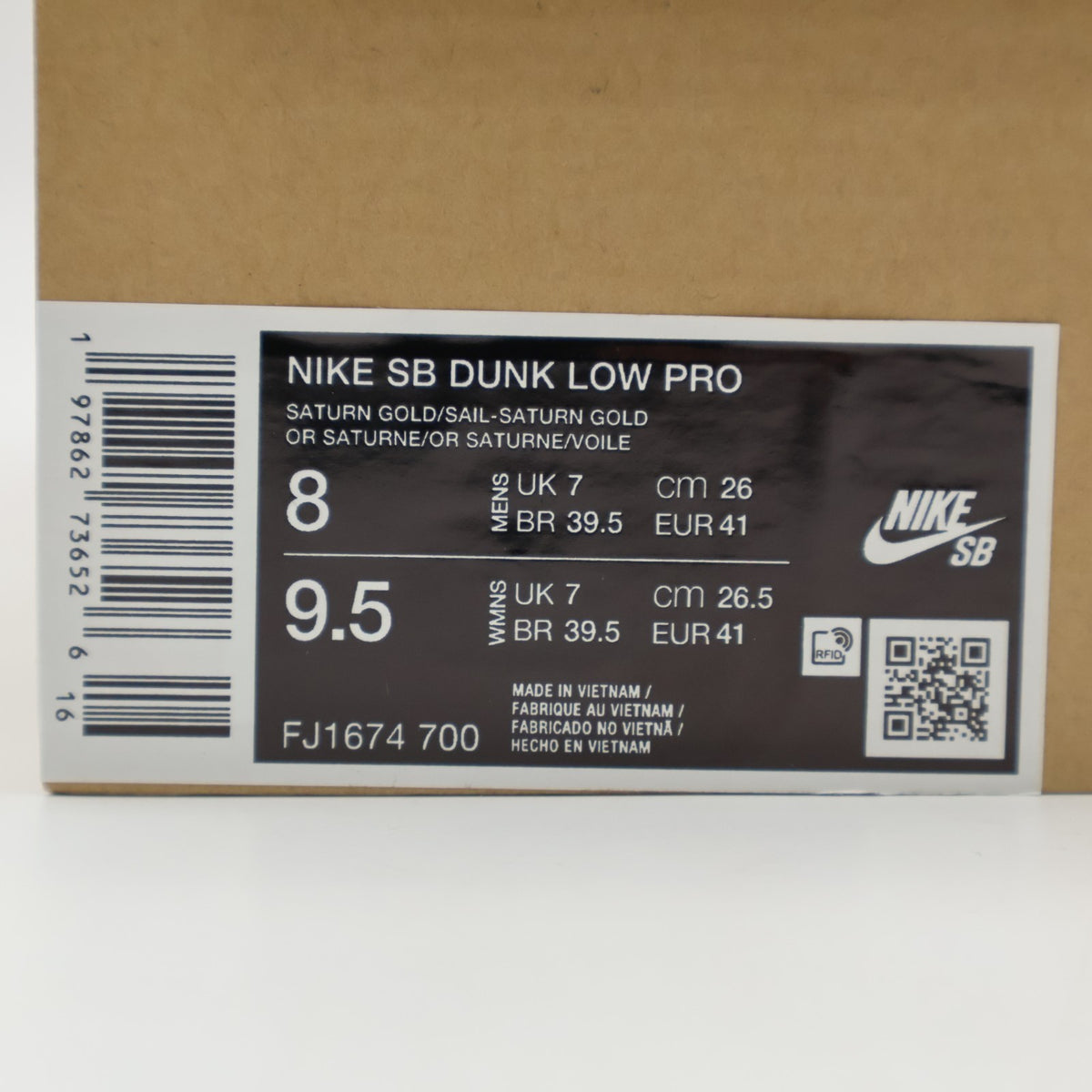 FJ1674-700 Nike SB Dunk Low Pro ISO Saturn Gold (Men's)