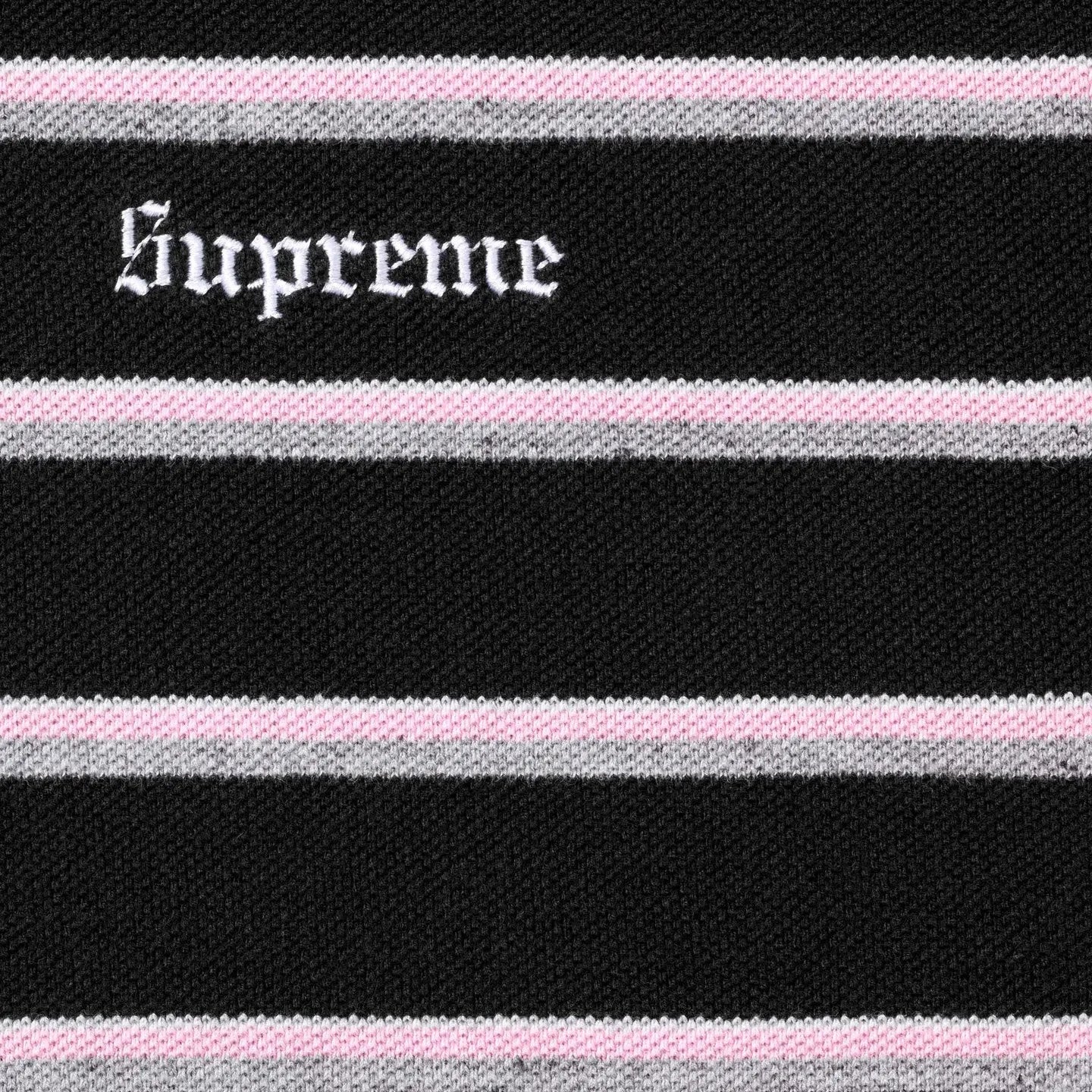 Supreme Washed Stripe Polo Black