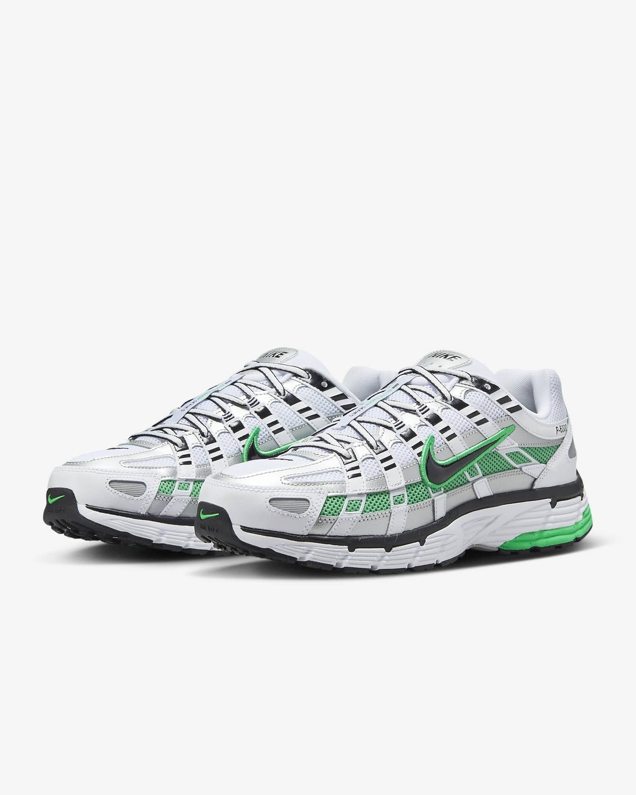 CD6404-104 Nike P-6000 White Metallic Silver Spring Green Black (Men's)