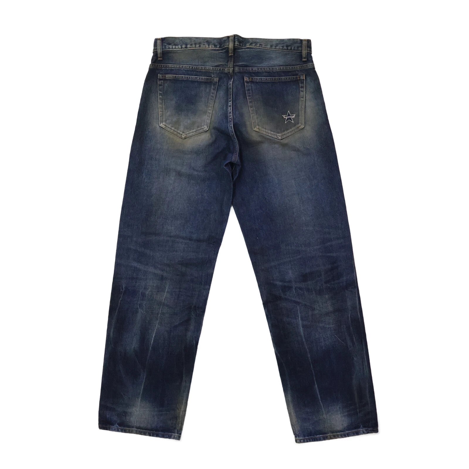 Supreme Distressed Loose Fit Selvedge Jean Washed Indigo