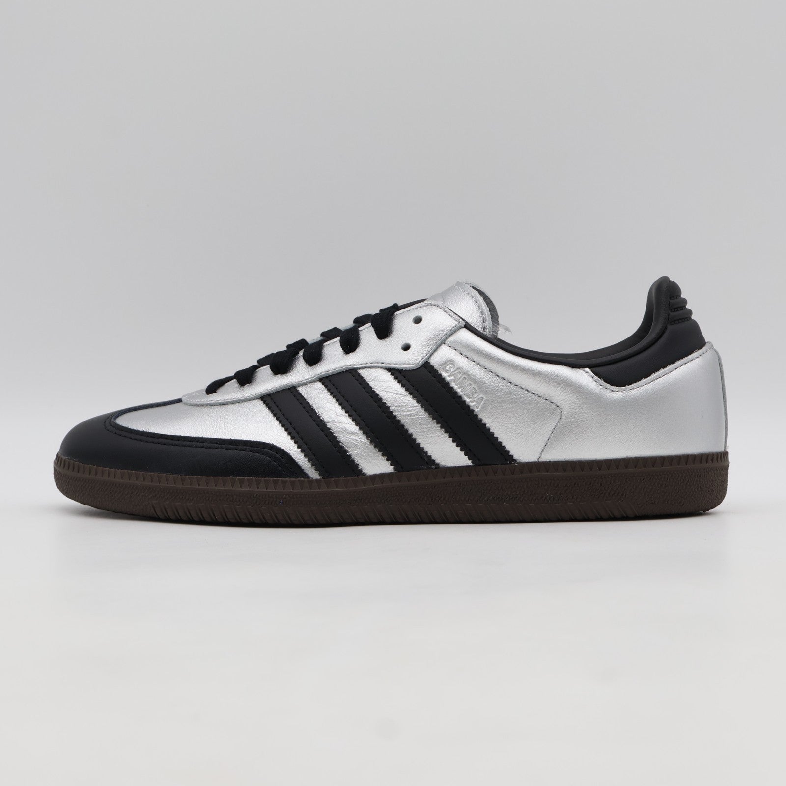 KI8464 adidas Originals Samba OG Silver Metallic Core Black Dark Brown (Men's)