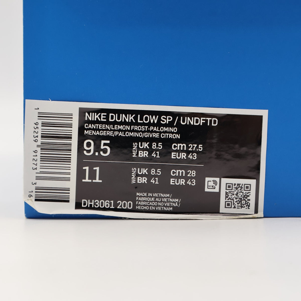 DH3061-200 Nike Dunk Low SP x Undefeated Brown Canteen Lemon Frost Palomino