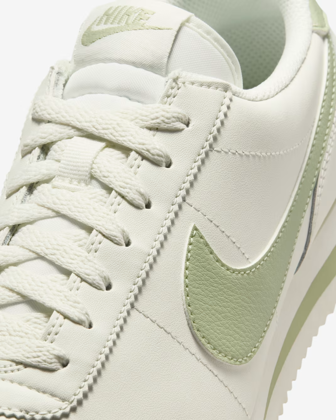 DN1791-117 Nike Cortez Leather Sail Olive Aura (Women's)