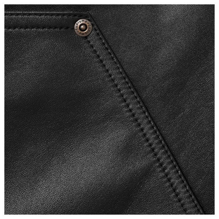 Supreme Leather Double Knee Painter Short Black