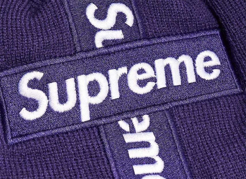 Supreme New Era Cross Box Logo Beanie Purple