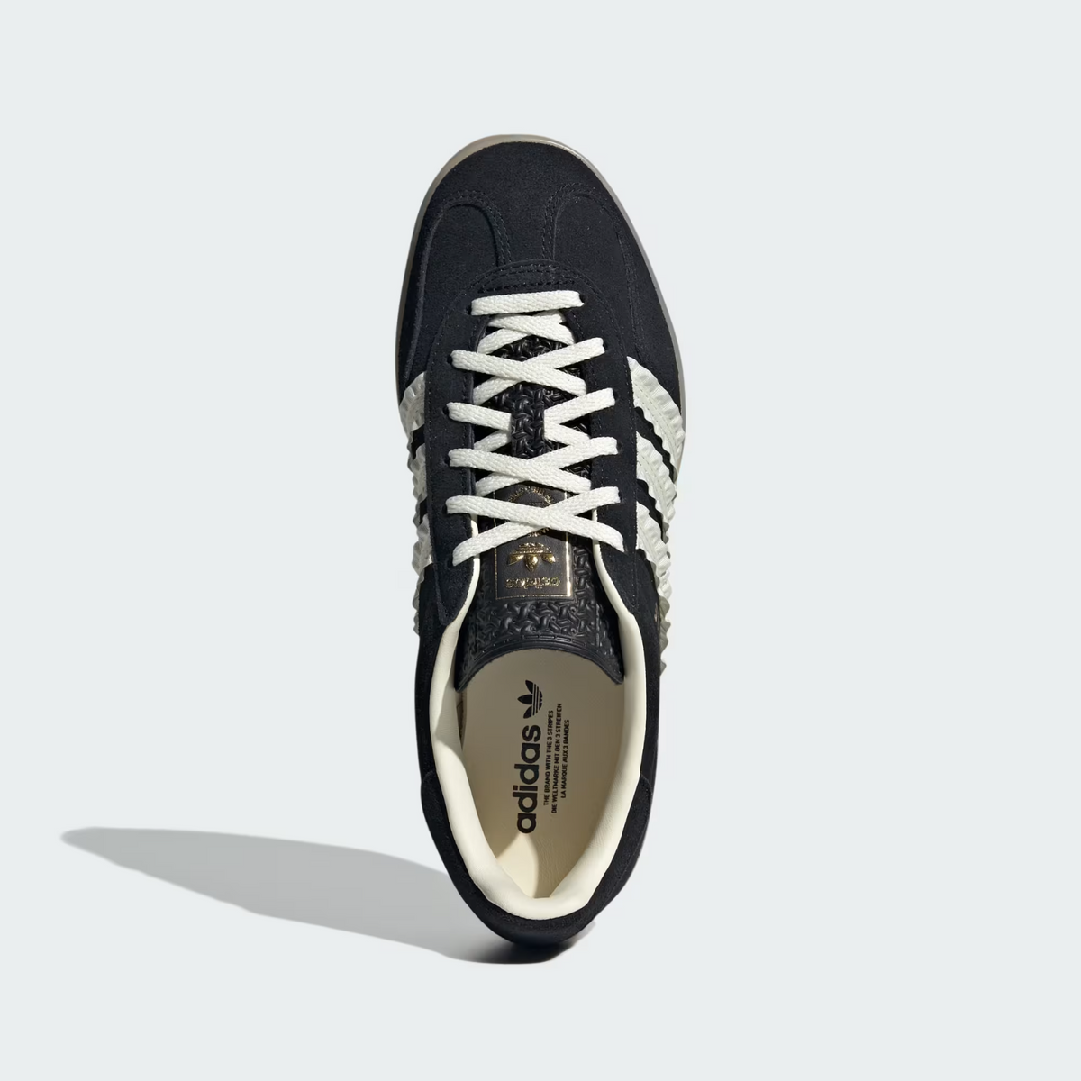 JS1412 adidas Originals Gazelle Indoor Core Black Cream White Gum (Women's)