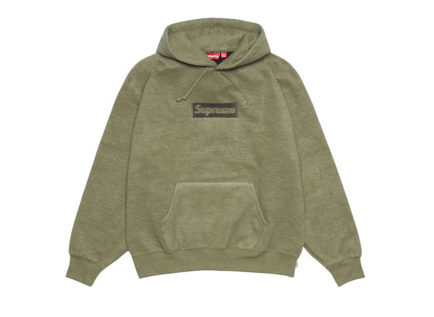 Supreme Inside Out Box Logo Hooded Sweatshirt Light Olive