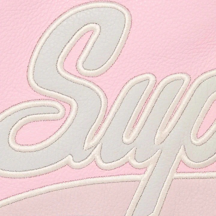 Supreme Chicago White Sox Leather Varsity Jacket Pink