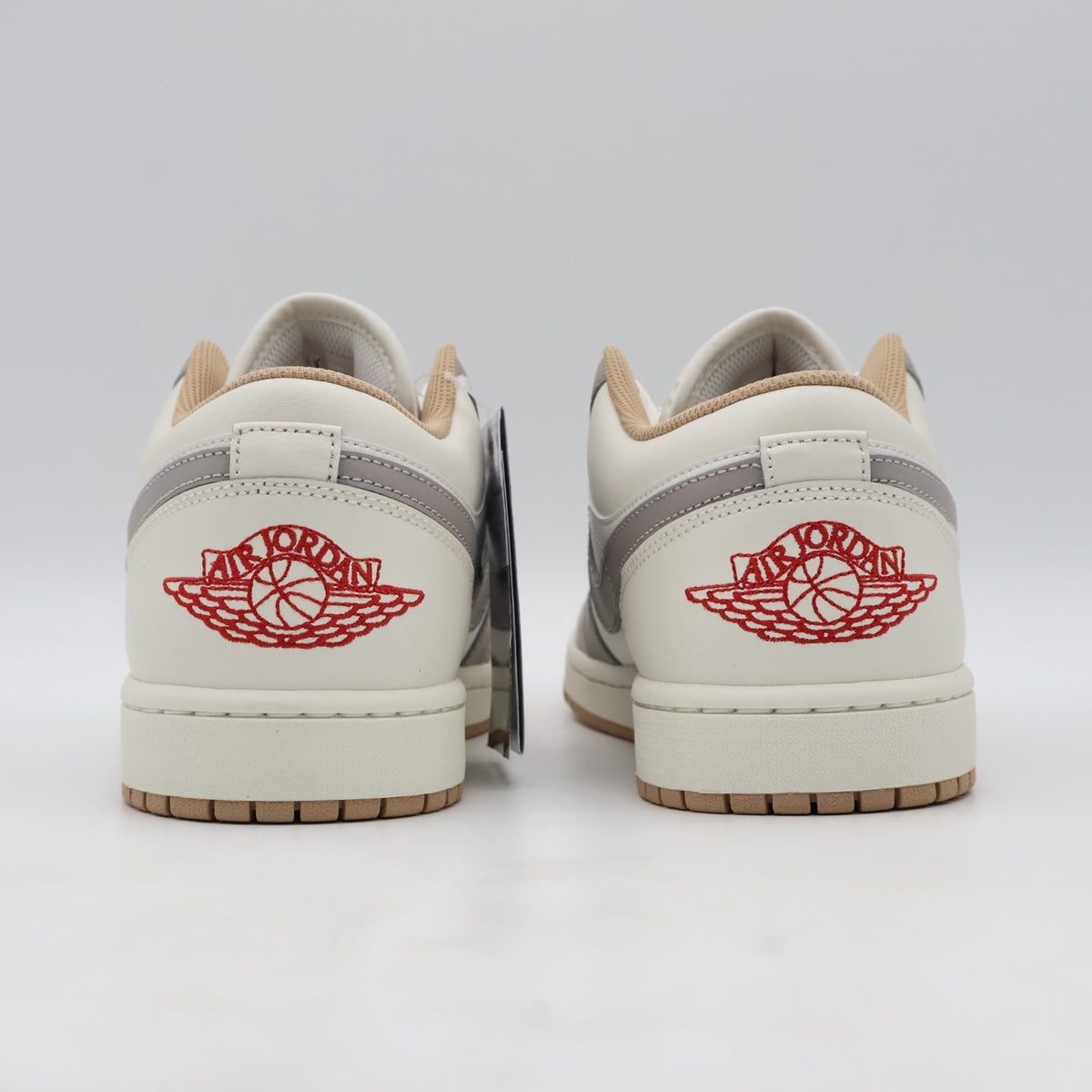 553558-169 Nike Air Jordan 1 Low Sail Fire Red College Grey Hemp Pale (Men's)