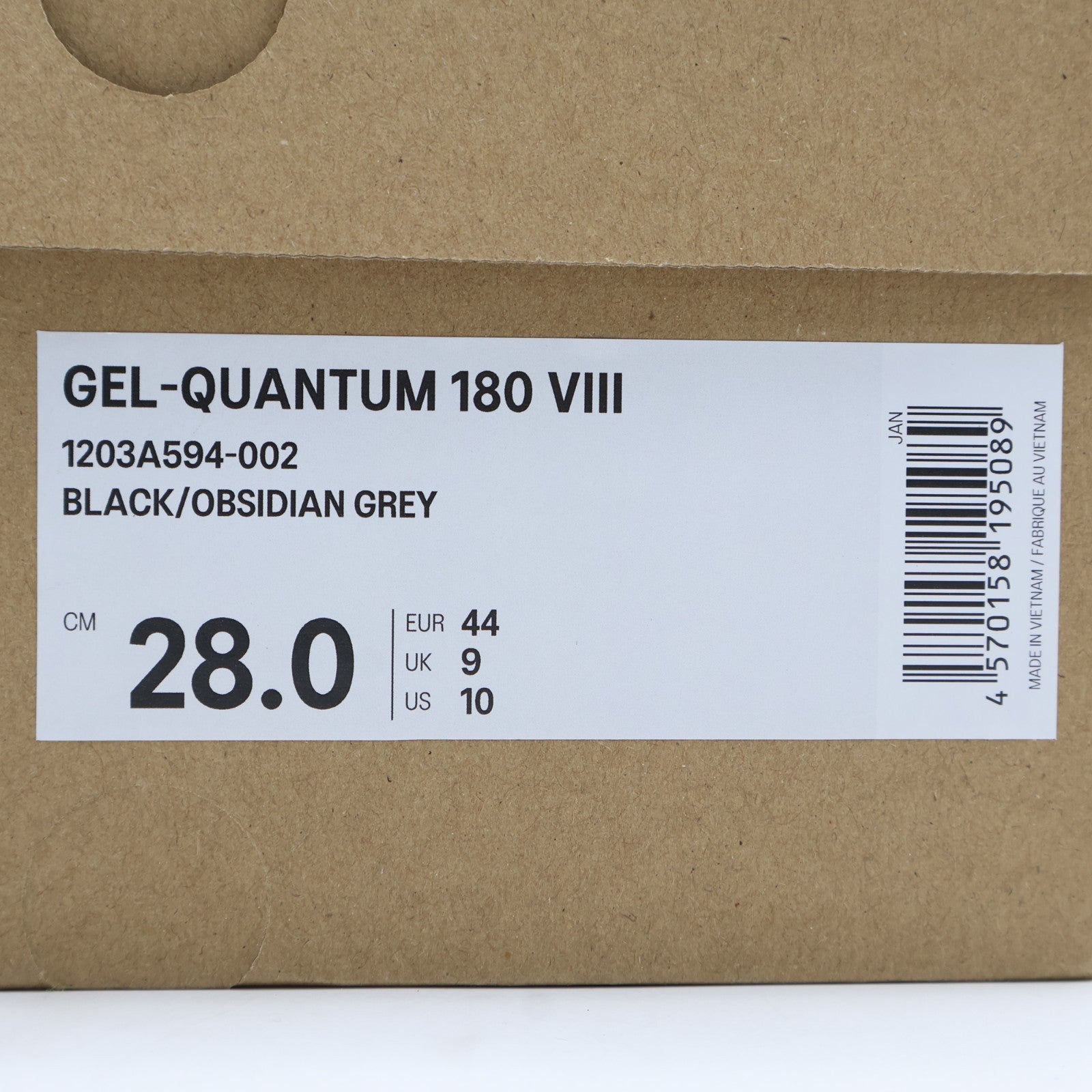 1203A594-002 Asics Gel-Quantum 180 8 Black Obsidian Grey (Men's)