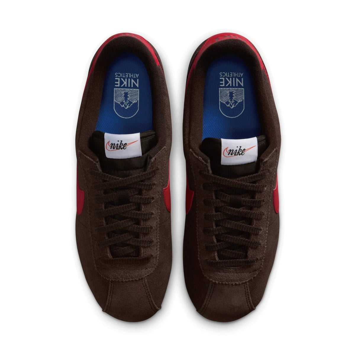 IB1857-200 NIKE CORTEZ VELVET BROWN UNIVERSITY RED-SAIL (Women's)
