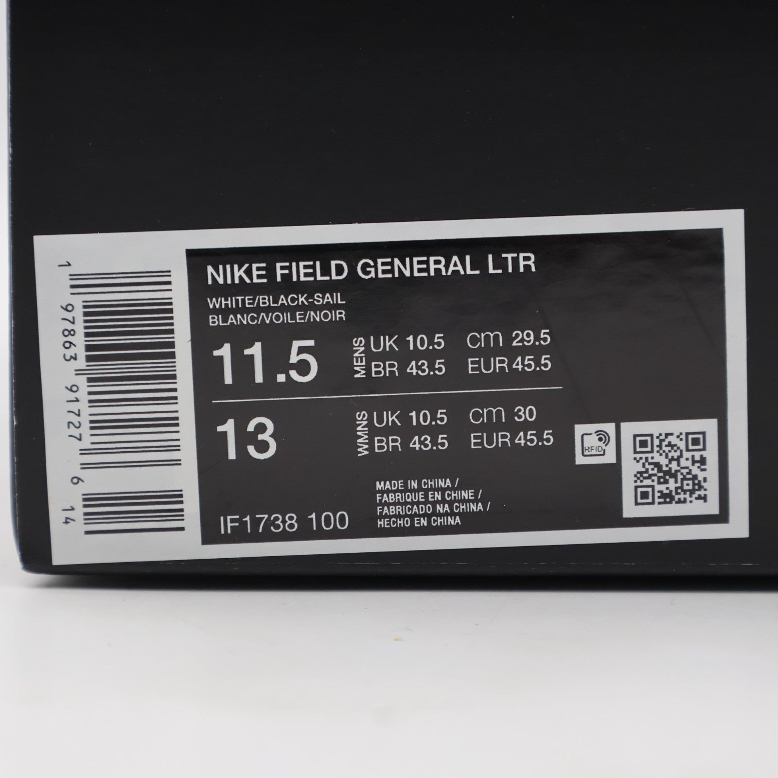 IF1738-100 Nike Field General Leather White Sail Black (Men's)