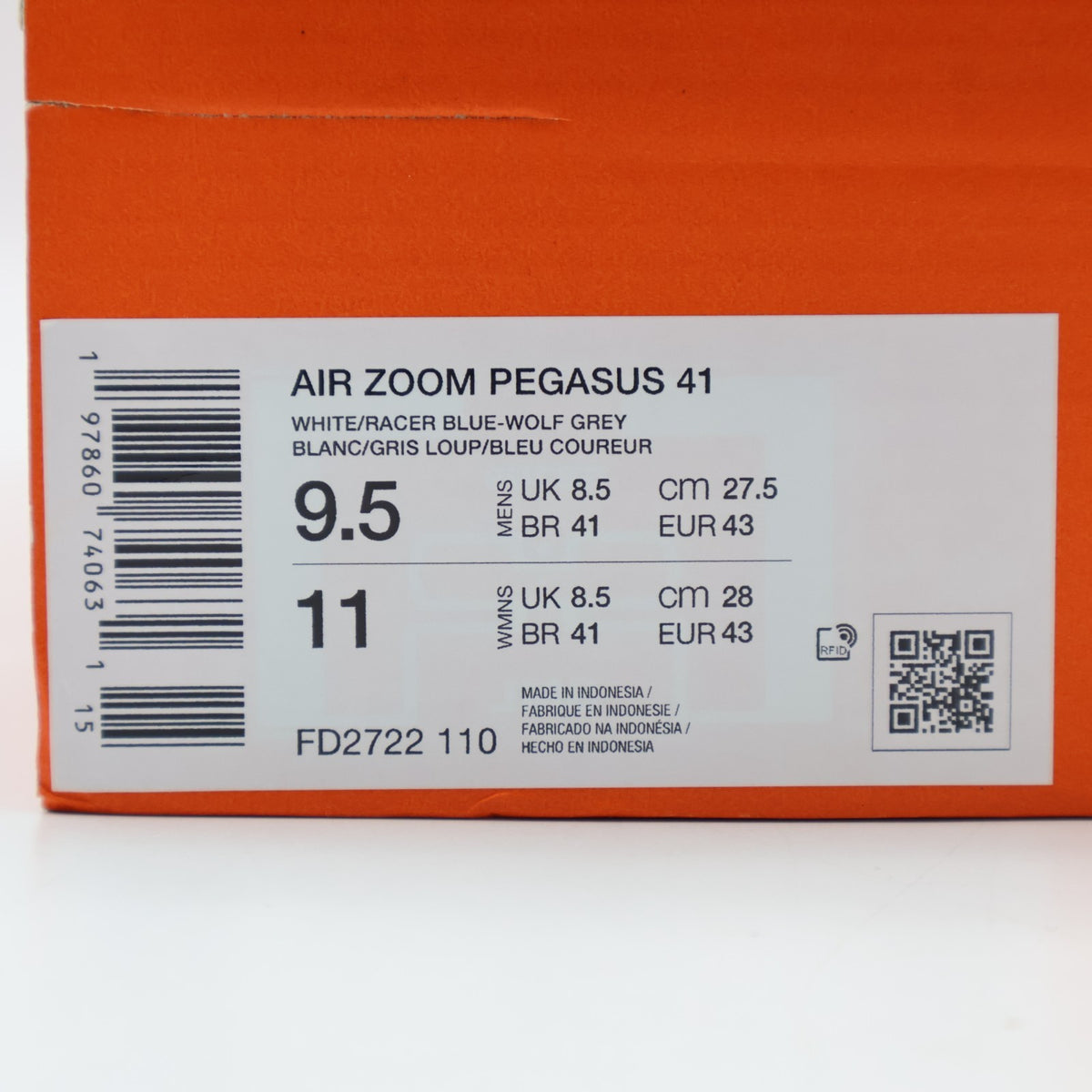 FD2722-110 Nike Pegasus 41 White Wolf Grey Pure Platinum Racer Blue (Men's)