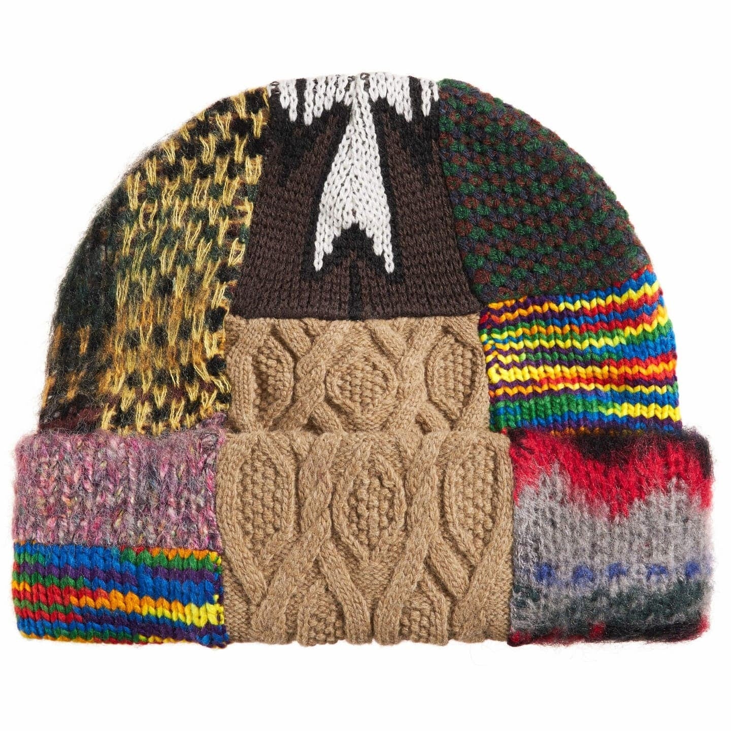 Supreme Patchwork Beanie Brown