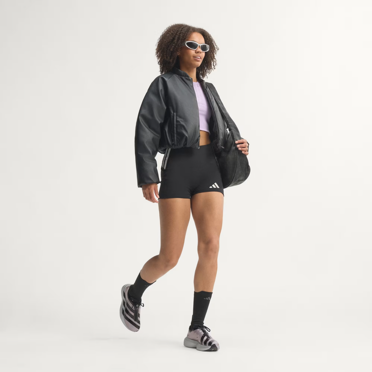 KH7788 adidas Adizero Evo SL Zip "Silver Metallic/Black" (Women's)