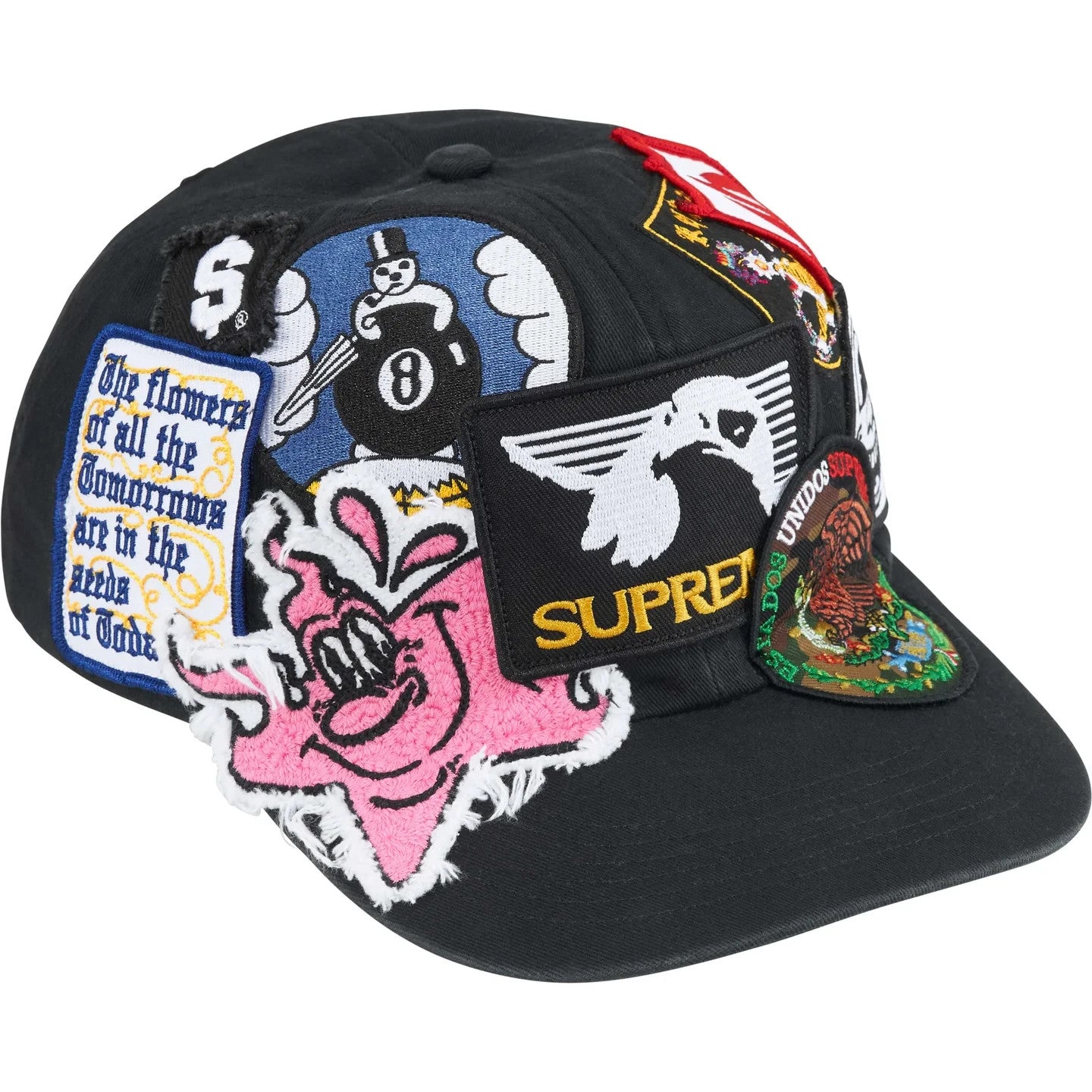 Supreme Patches 6-Panel Black