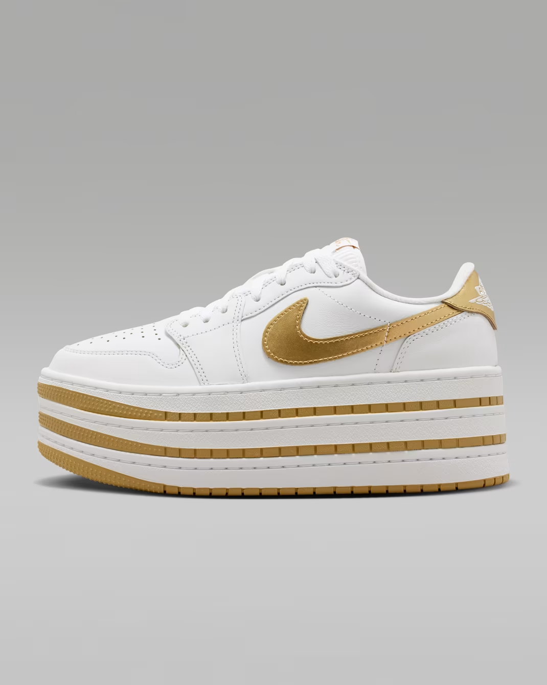 IV5090-100 Nike Air Jordan 1 Triple Stack SE White Metallic Gold (Women's)