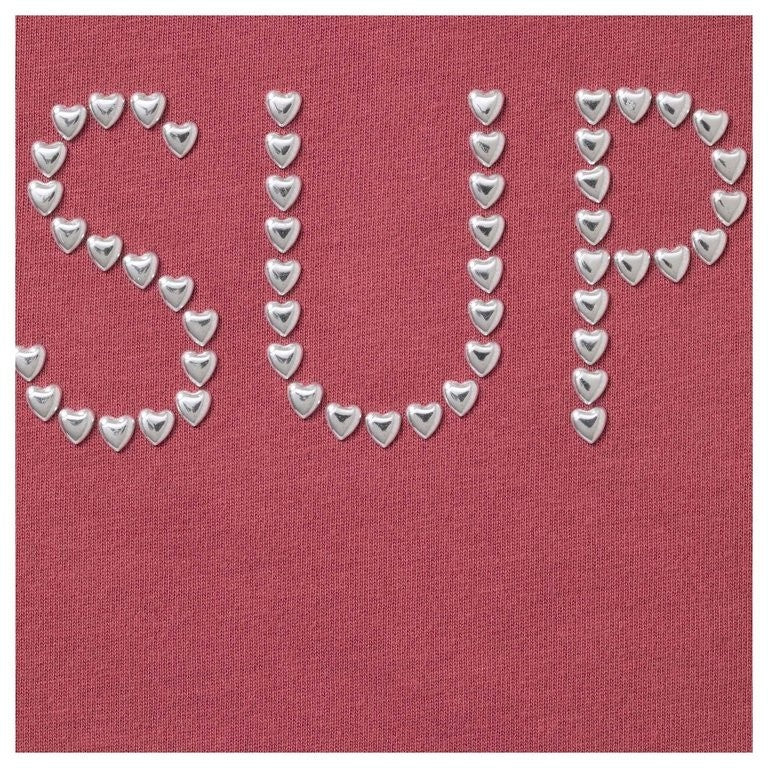 Supreme Hearts Studded S/S Top Dusty Rose