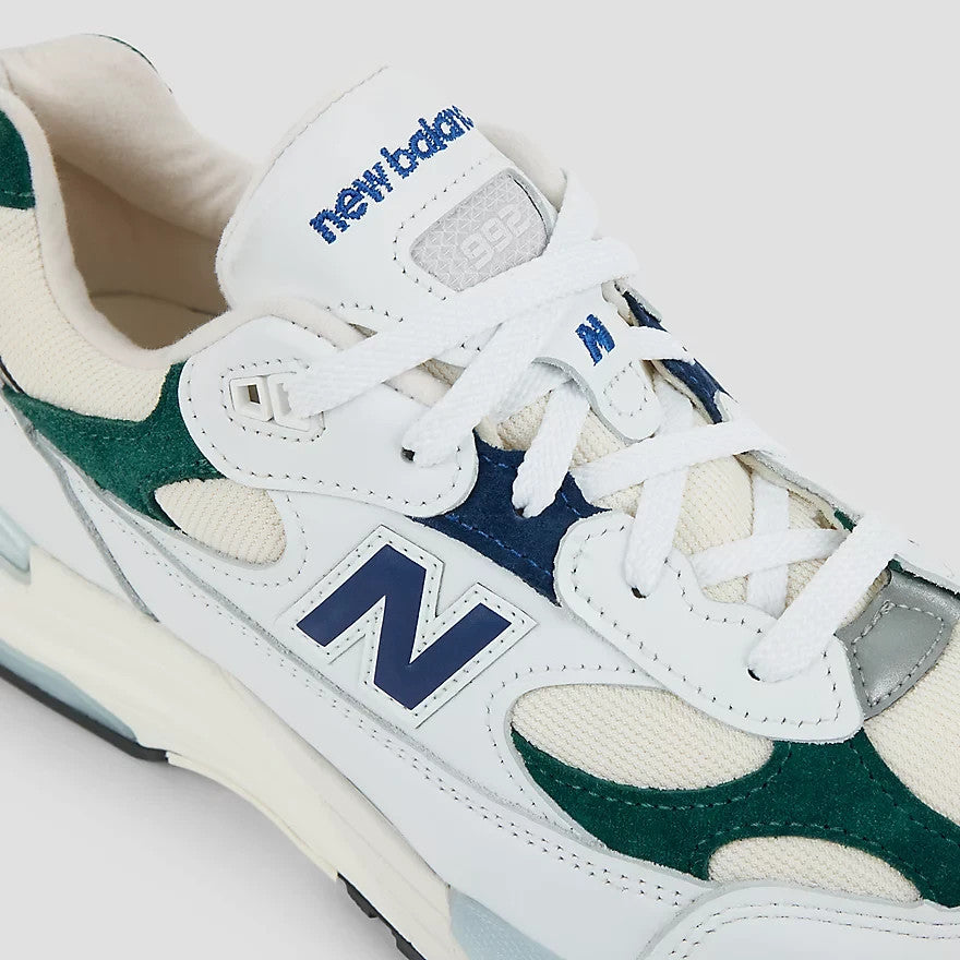 U992GB New Balance 992 White Green Athletic (Men's)
