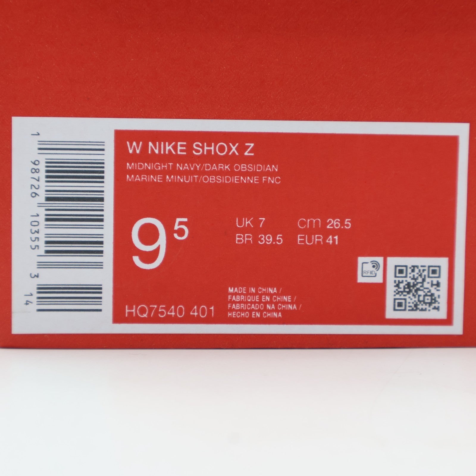 HQ7540-401 Nike Shox Z Midnight Navy Metallic Silver (Women's)