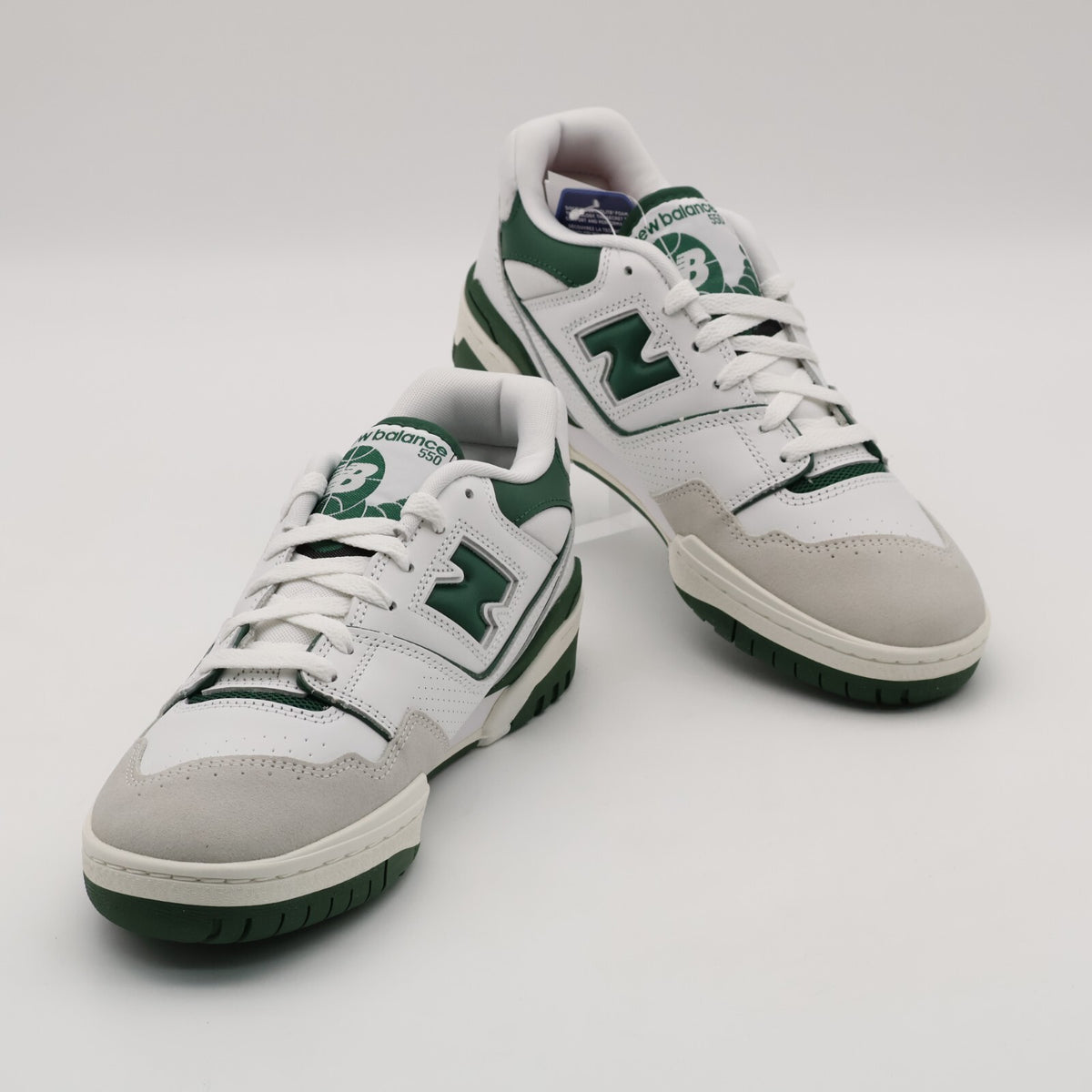 BB550WT1 New Balance 550 White Green Sail Cream Ivy British Ivory Grey (Men's)