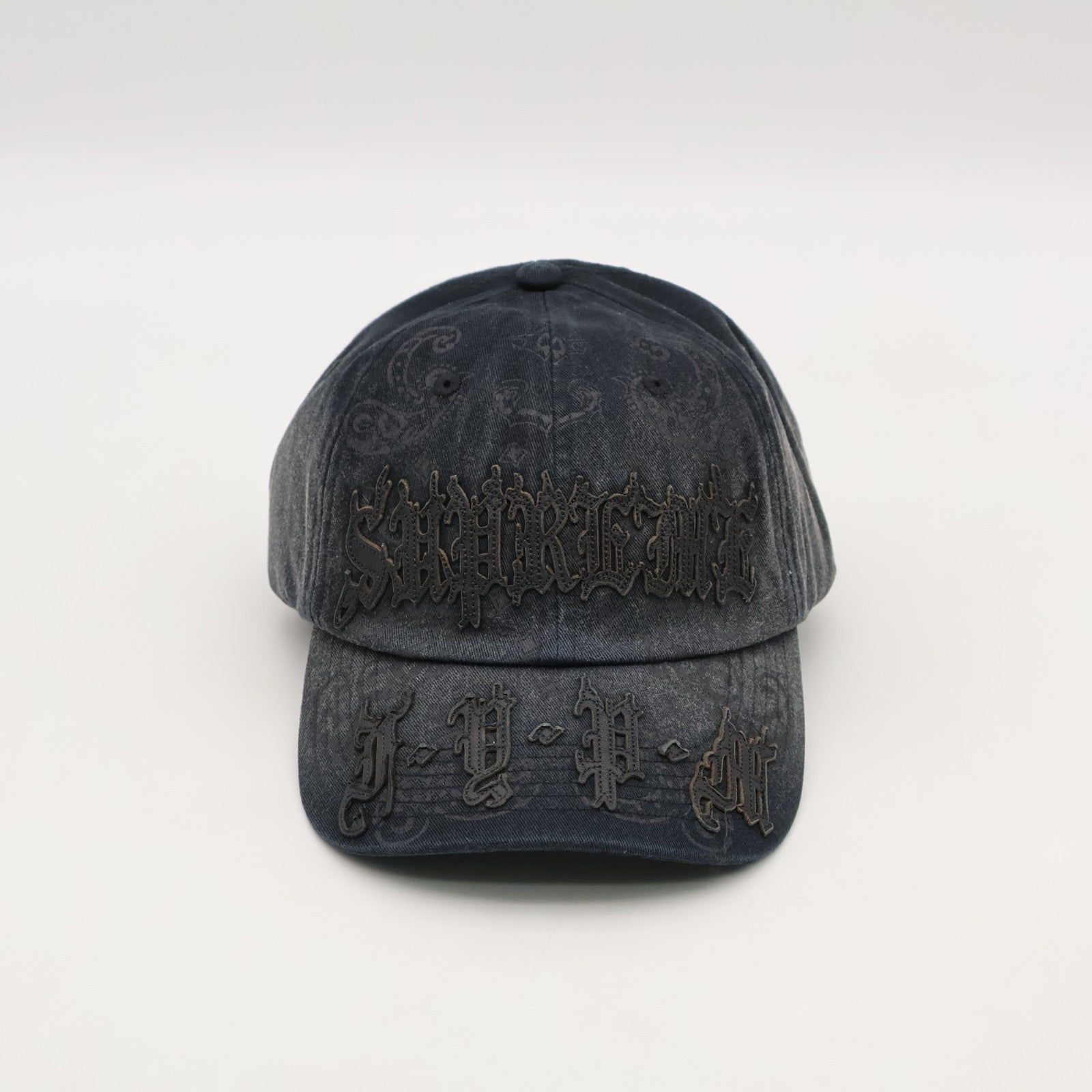 Supreme Leather Applique 6-Panel Black