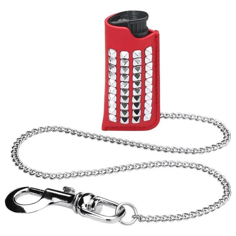 Supreme Studded Leather Lighter Holder Red