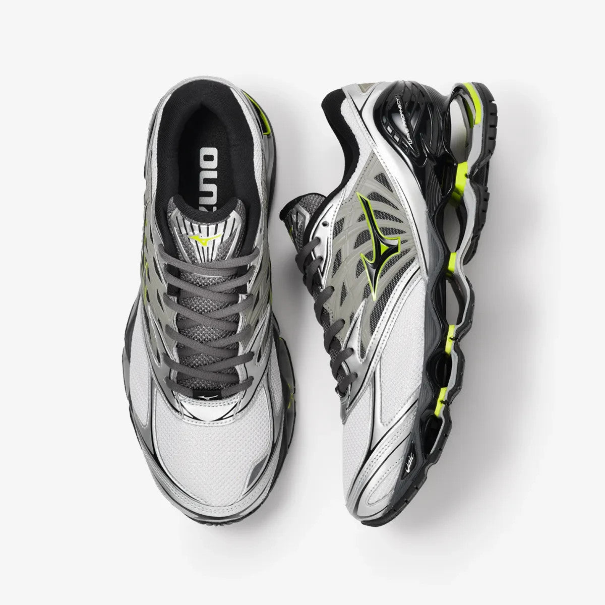 D1GA333711 Mizuno Wave Prophecy LS "Light Grey/Black/Lime Green" (Men's)