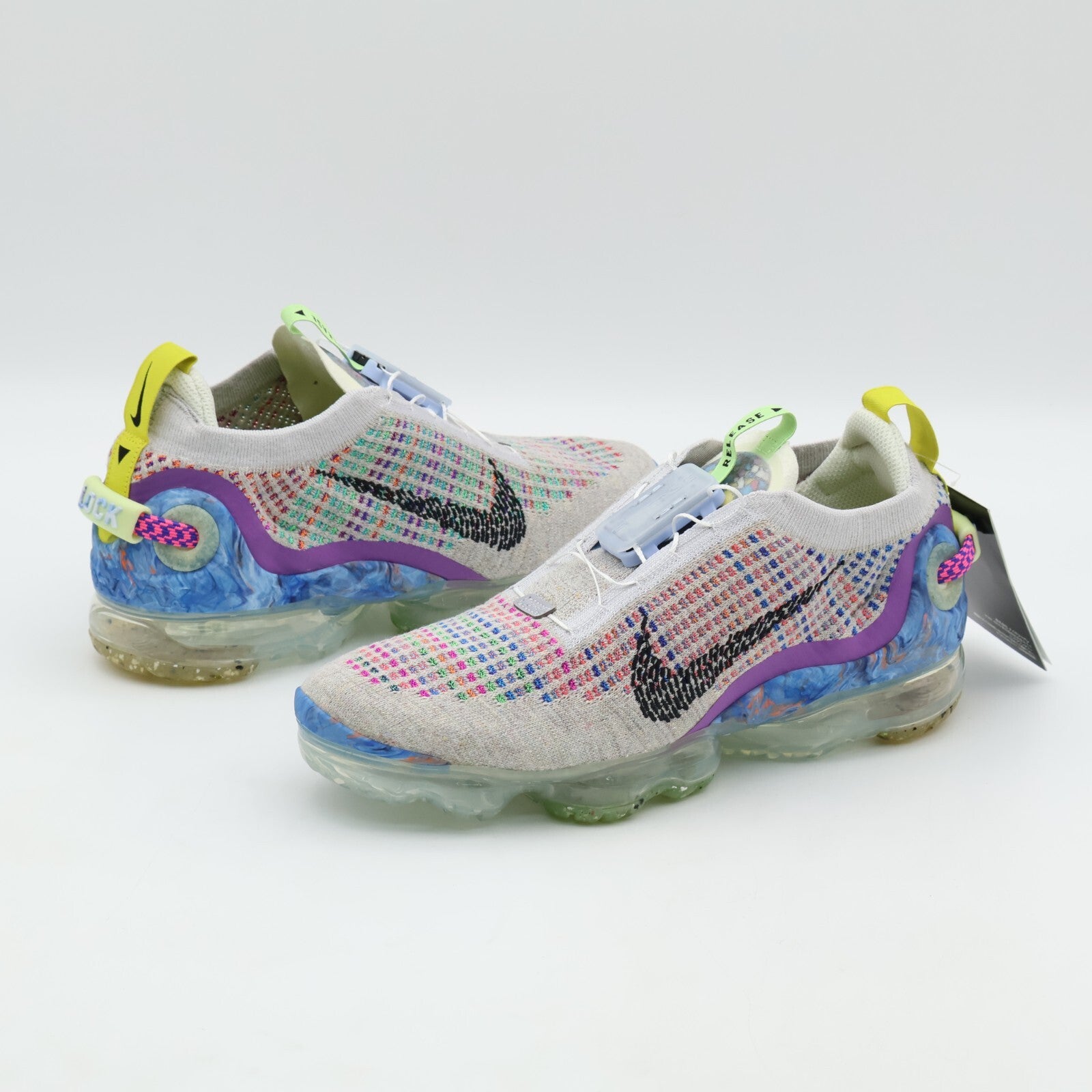CJ6740-001 Nike Air Vapormax 2020 Flyknit Pure Platinum Multi Color Black (Men's