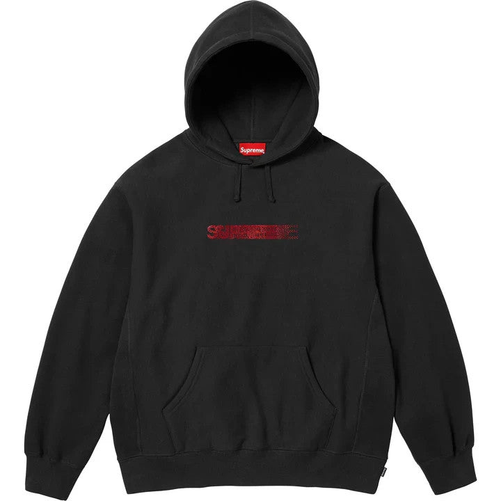 Supreme Swarovski Motion Logo Hooded Sweatshirt Black