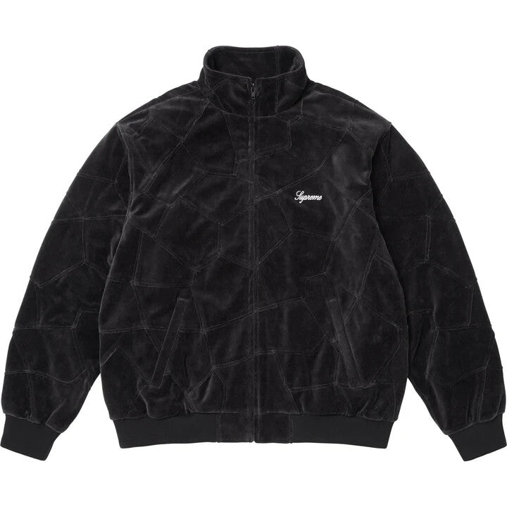 Supreme Patchwork Velour Track Jacket Black
