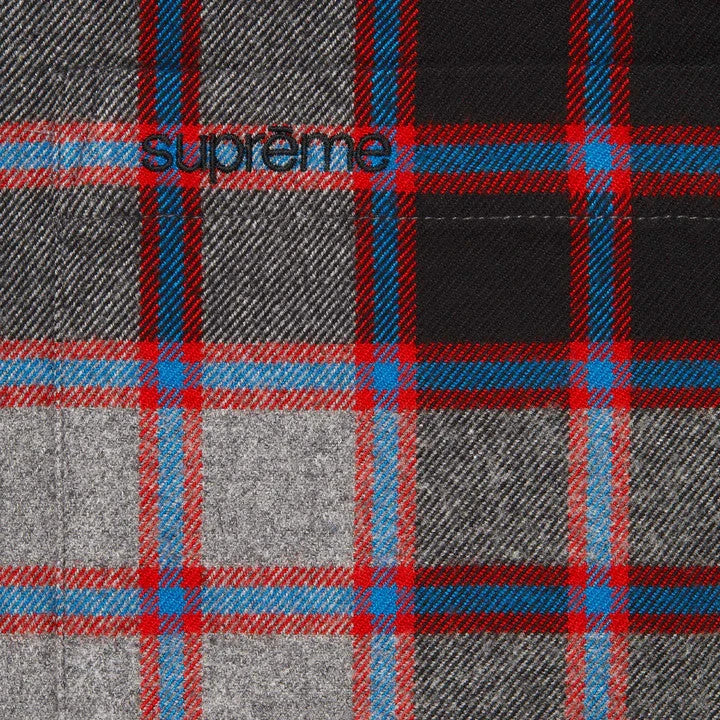Supreme Plaid Flannel Shirt Grey