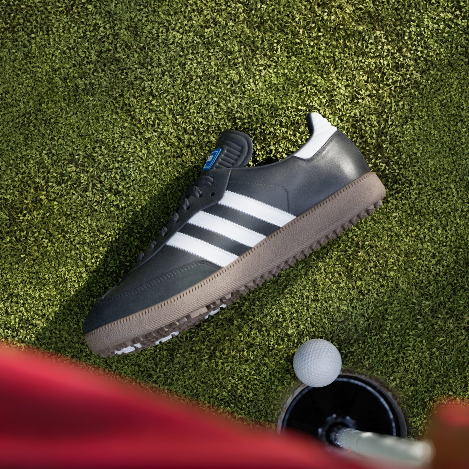JH6150 adidas Samba Golf Full Grain Leather Core Black Cloud White Gum (Men's)