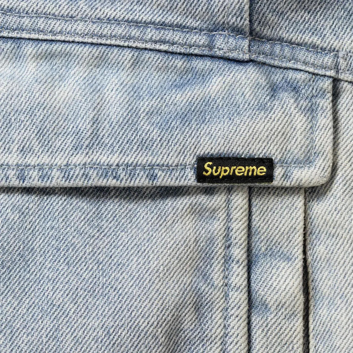 Supreme Reversible Faux Fur Hooded Work Jacket Denim