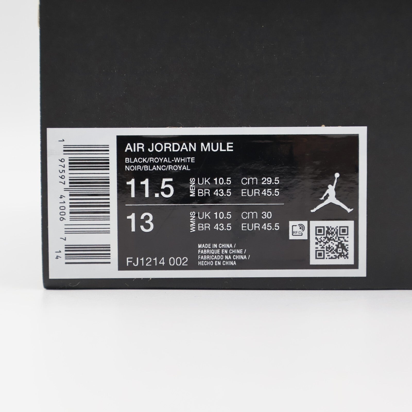 FJ1214-002 Nike Air Jordan Mule Golf Black White Royal