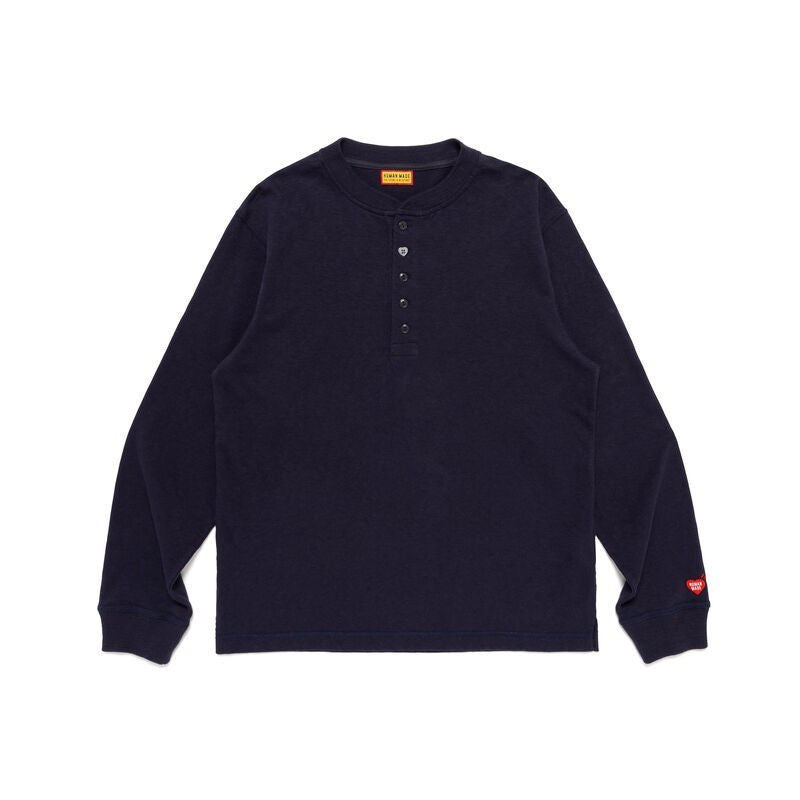 HUMAN MADE Henley Neck Shirt Navy