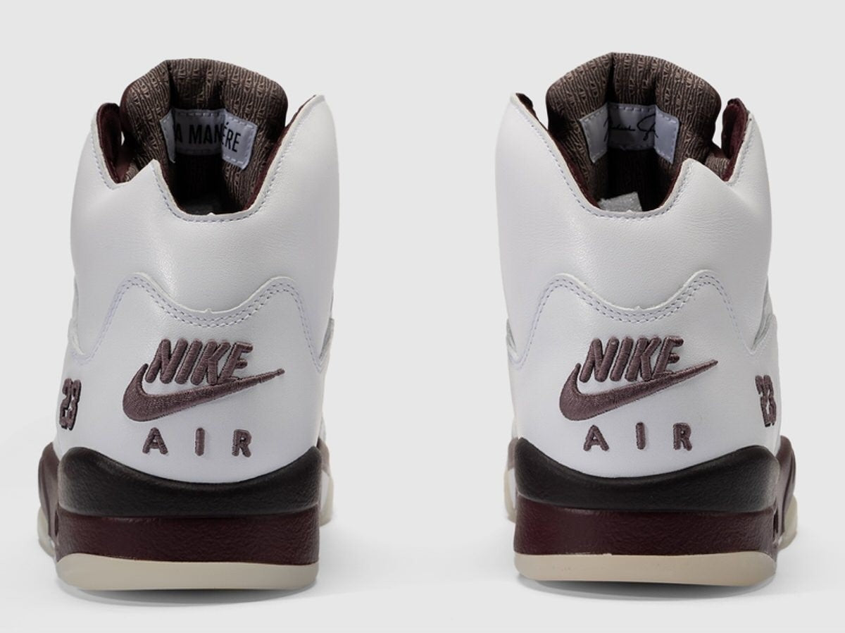 IB1528-100 A Ma Maniere Nike Air Jordan 5 Retro SP White Burgundy Crush (Men's)