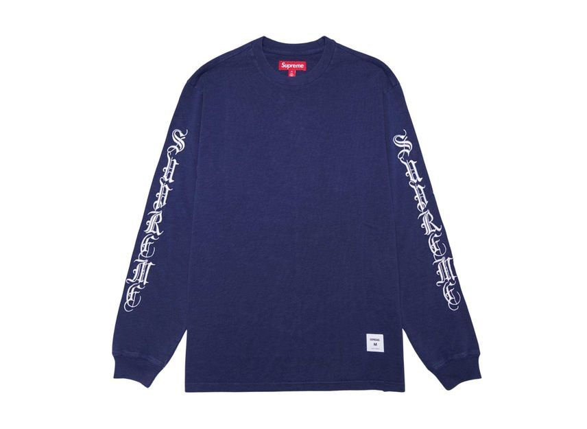 Supreme Old English L/S Top Navy