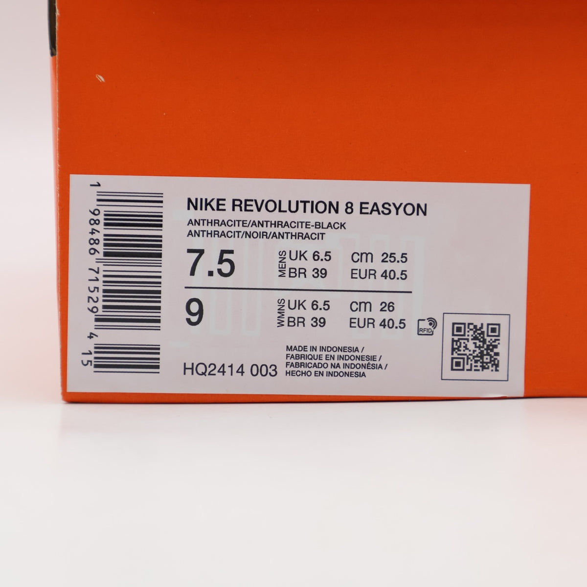 HQ2414-003 Nike Revolution 8 EasyOn "Anthracite/Black" (Men's)