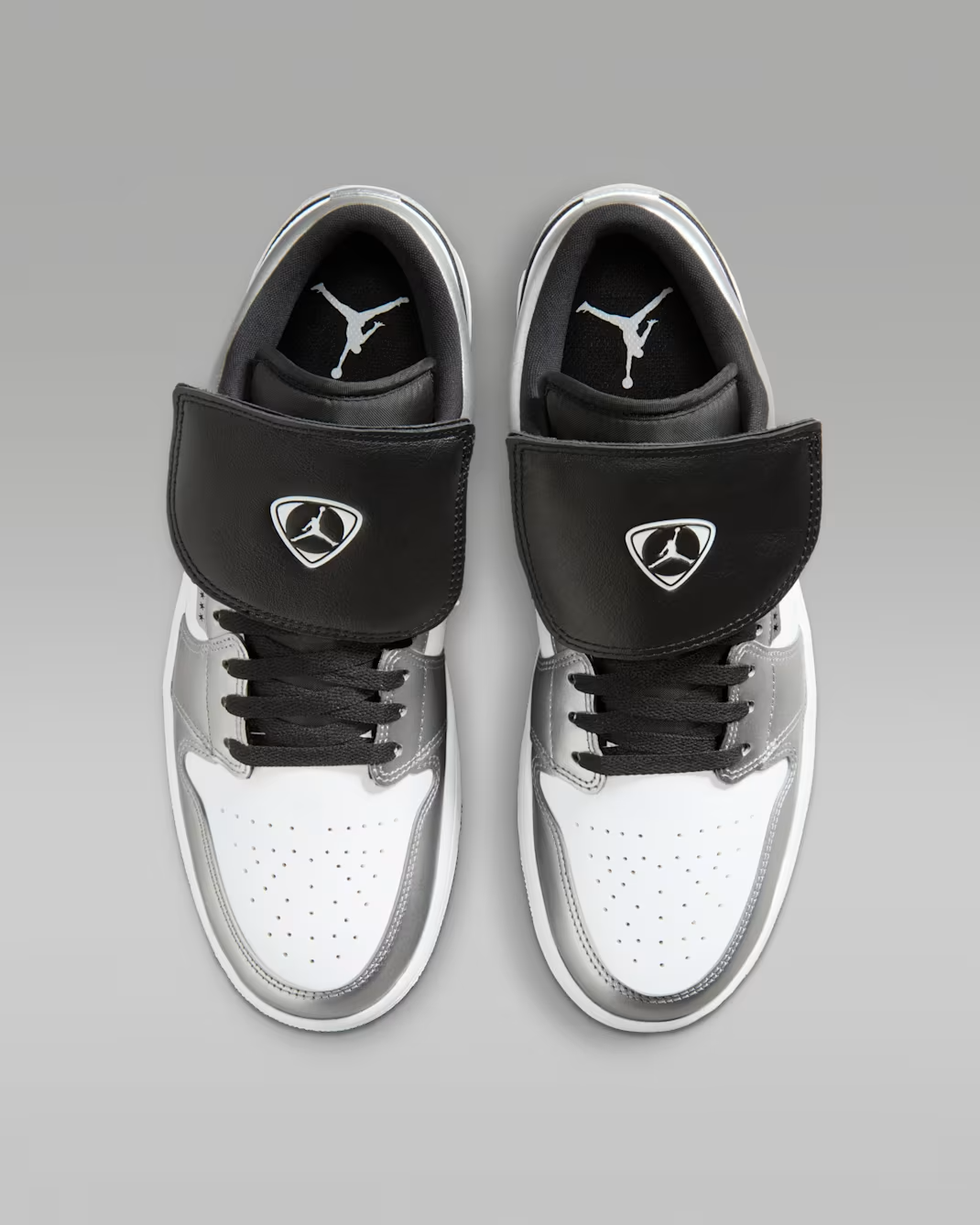IR2278-100 Nike Air Jordan 1 Low Se White Black Metallic Silver (Men's)