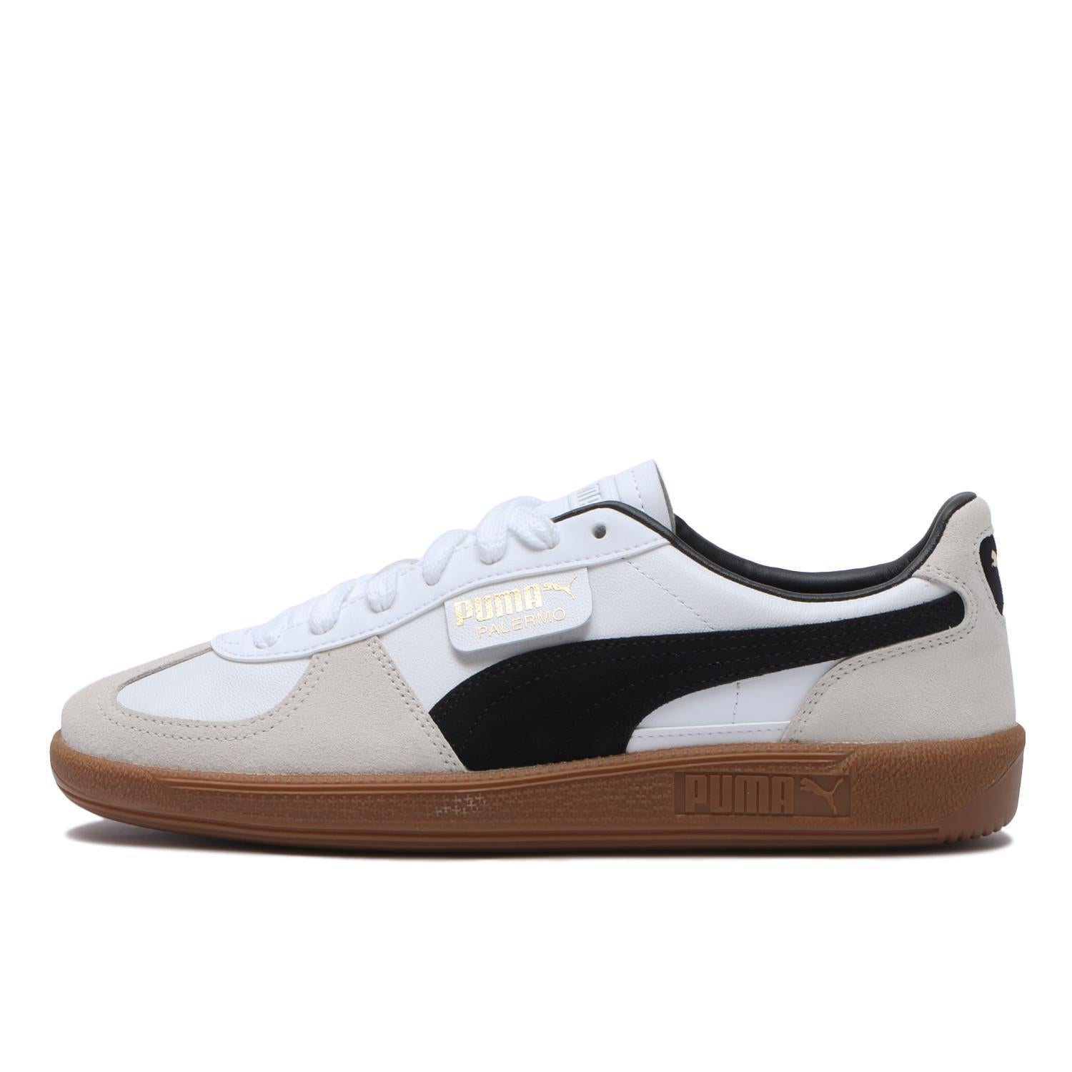 396464-01 Puma Palermo Leather Puma White Vapor Gray Gum (Men's)