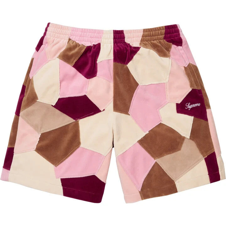Supreme Patchwork Velour Short Tan