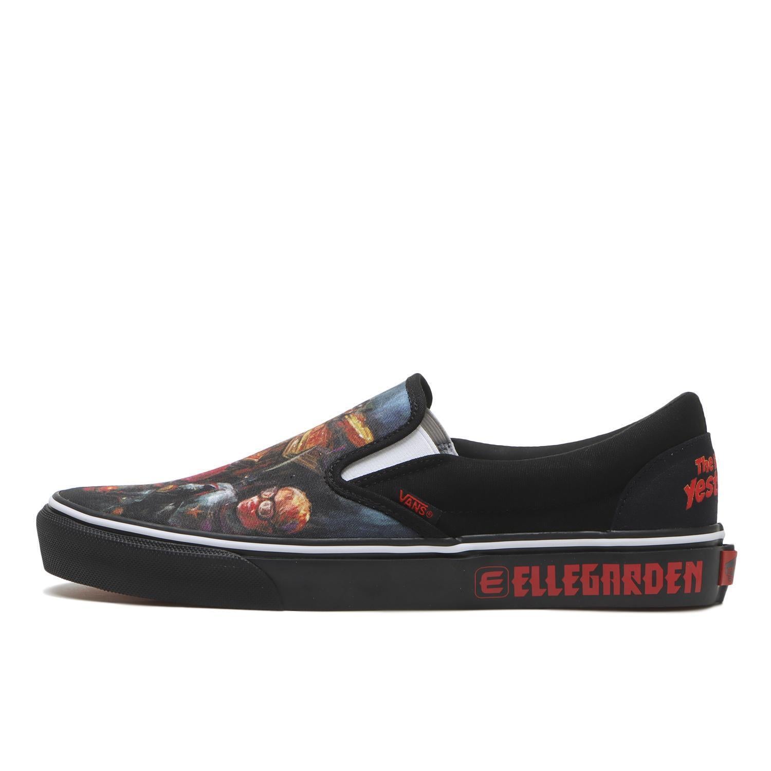 687689-0001 ELLEGARDEN Ã Vans Slip-On Black Red (V98CF ELLE) (Men's)