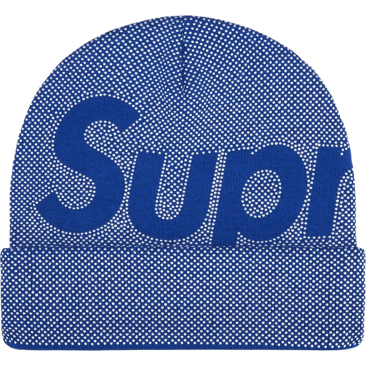 Supreme Studded Knockout Big Logo Beanie Blue