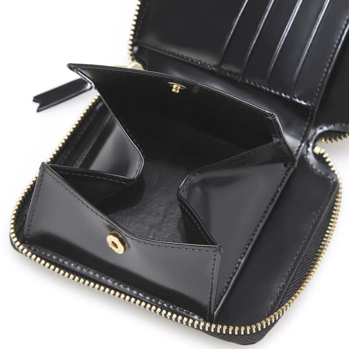 COMME des GARCONS Wallet Polka Dot Embossed Bifold Wallet with Coin Purse Black